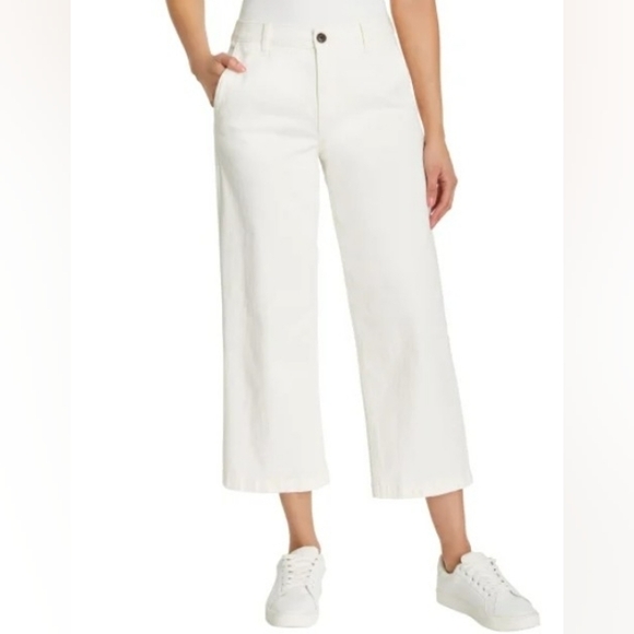 Ella Moss Cream Wide Leg Crop Pants - Picture 1 of 14
